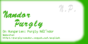 nandor purgly business card